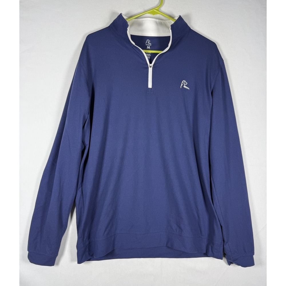 Rhoback 1/4 Zip Pullover Mens Medium Navy Q-Zip Performance Golf Jacket USA Flag